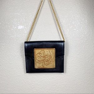 Dareen Hakim Black Italian Leather Shoulder bag